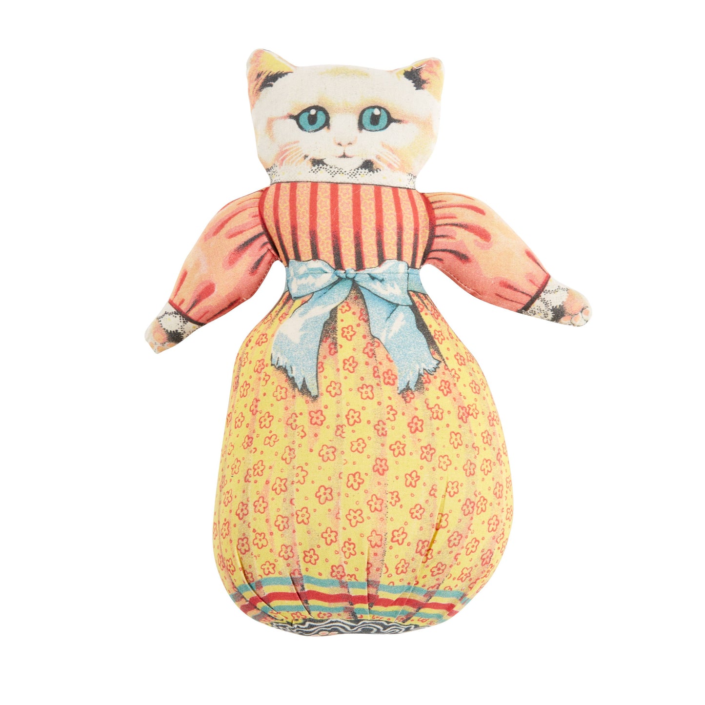 Mrs. Kitty Pillow 12.5"x9" Cotton Vintage Toy Style