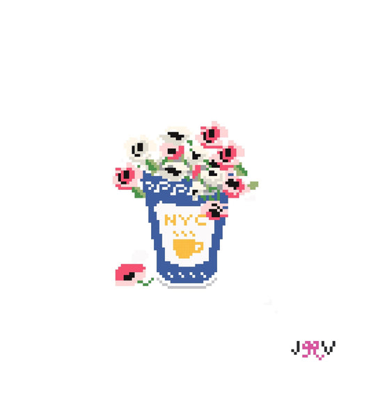 Needlepoint Canvas - NYC Anthora Cup Spring