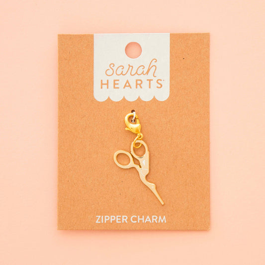 Gold Stork Scissor Zipper Charm