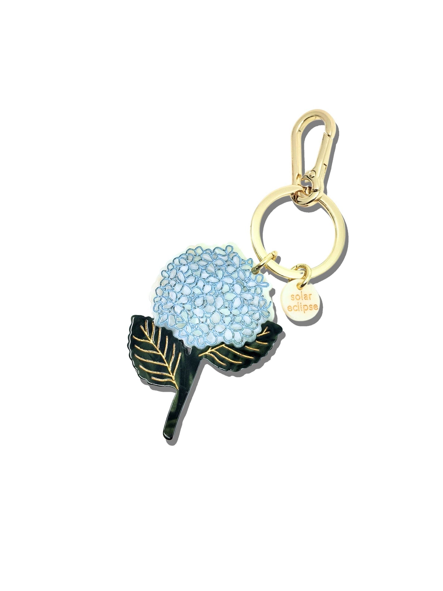 Hand-painted Hydrangea Bag Charm + Keychain | Eco-Friendly
