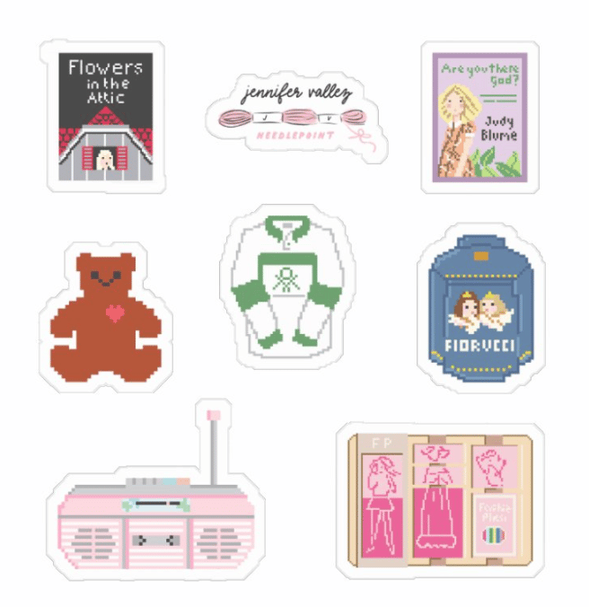 Needlepoint -  80's Starter Pack Sticker Sheet