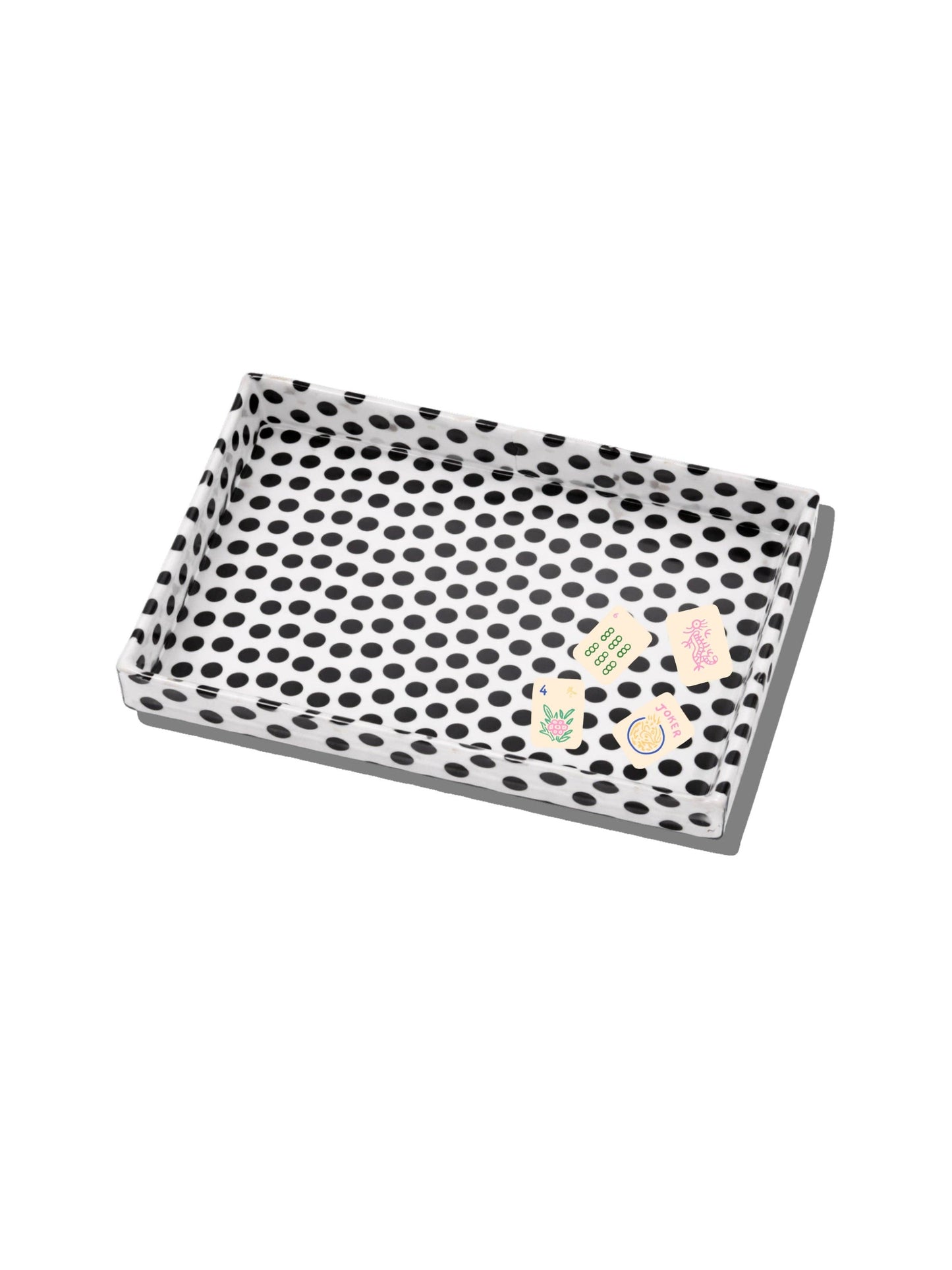 Polka Dot Mahjong Inlay Trinket Tray