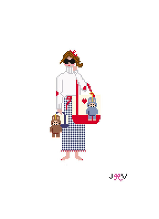 Needlepoint Canvas - Labubu Girl Summer