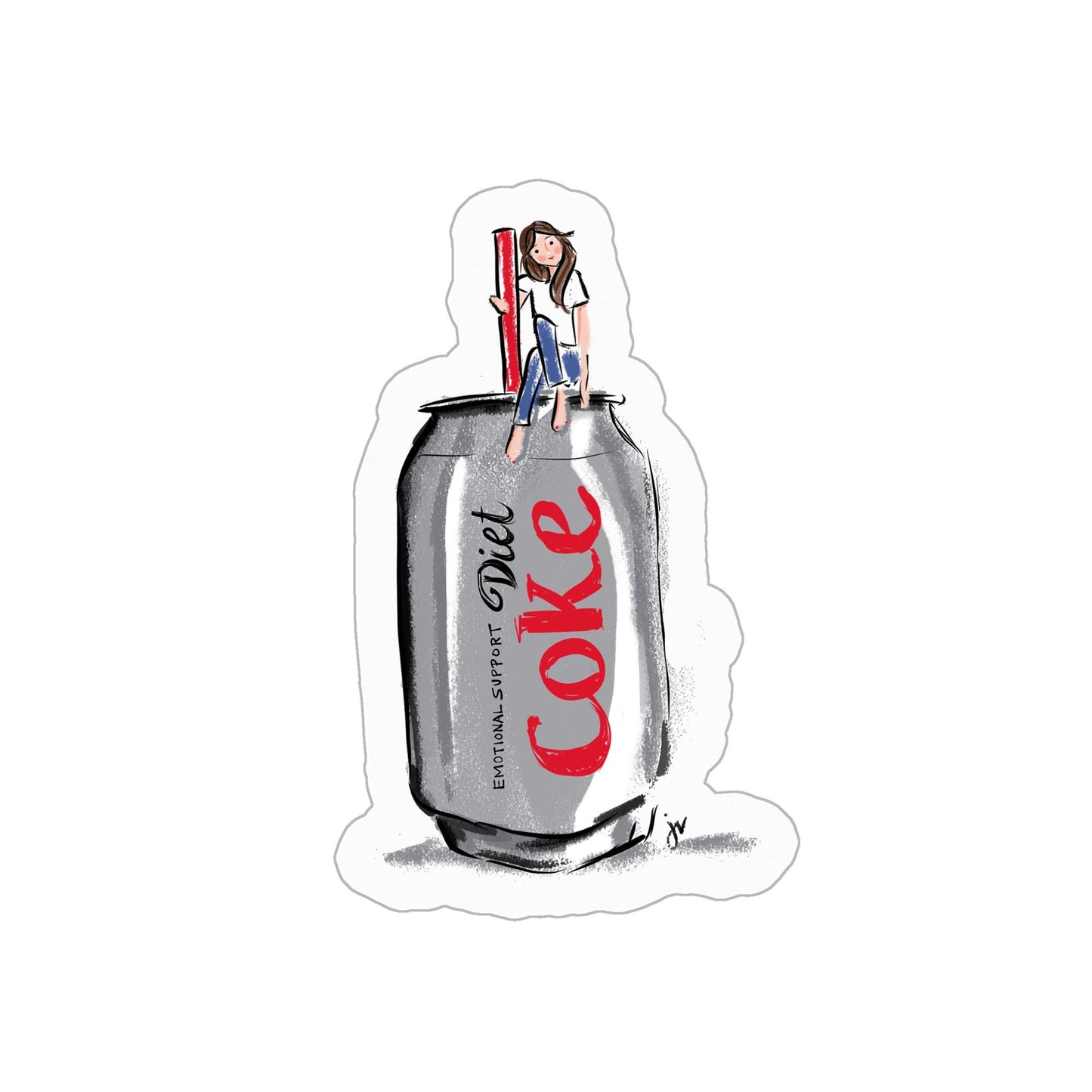 Emotional Support Diet Coke Sticker