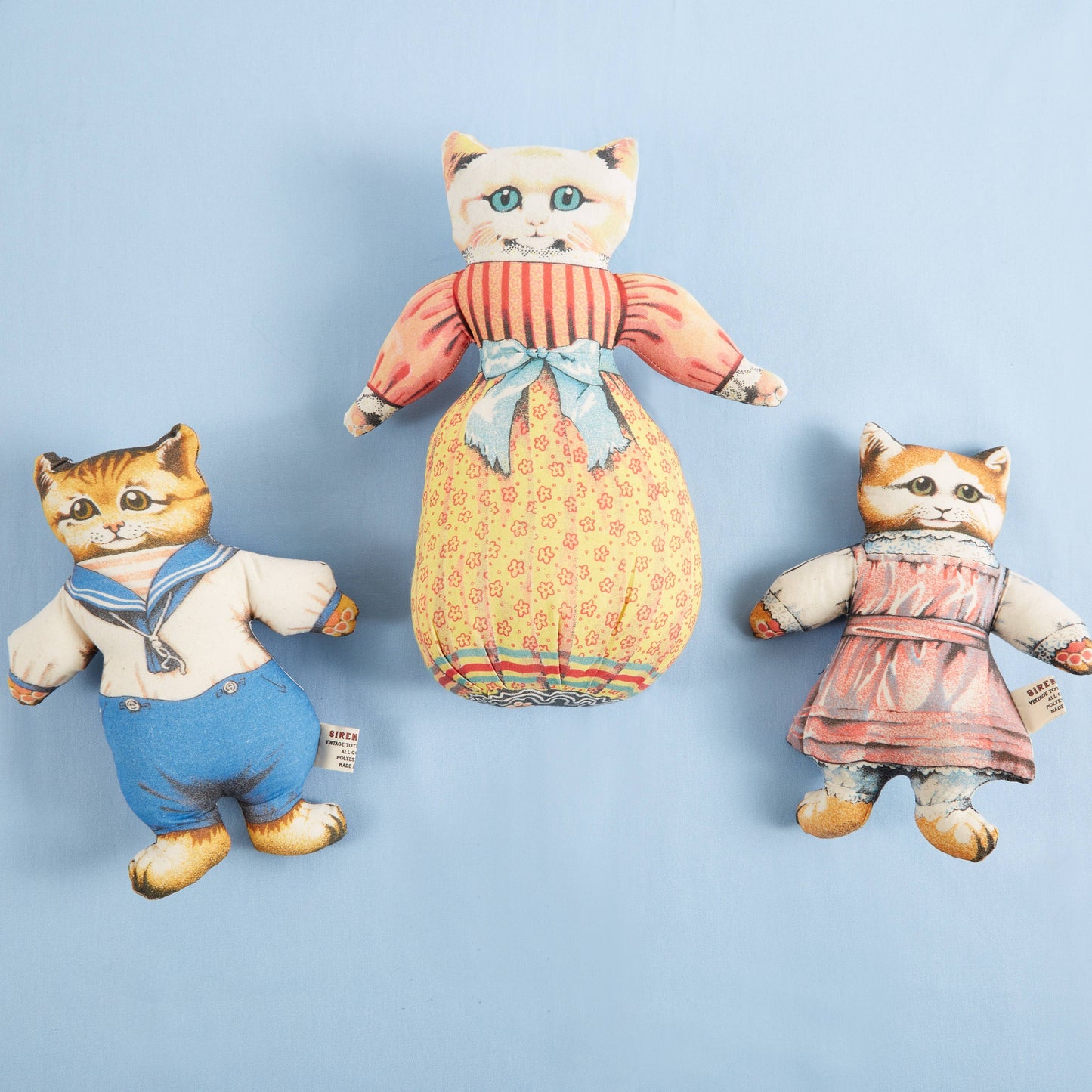 Sailor Kitty Pillow 10.5"x7.5" Cotton Vintage Style