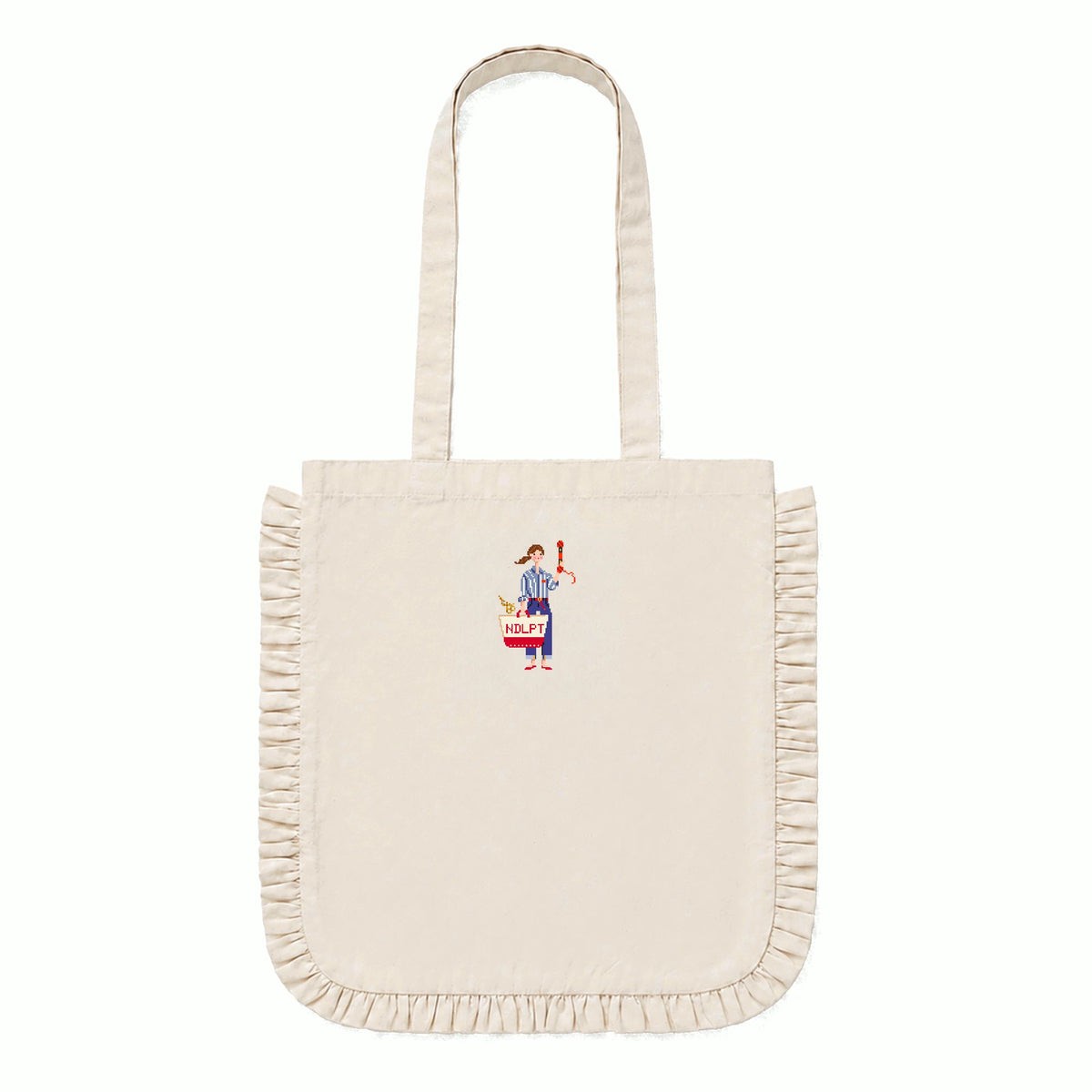 Ruffle Edge Tote Bag - Needlepoint