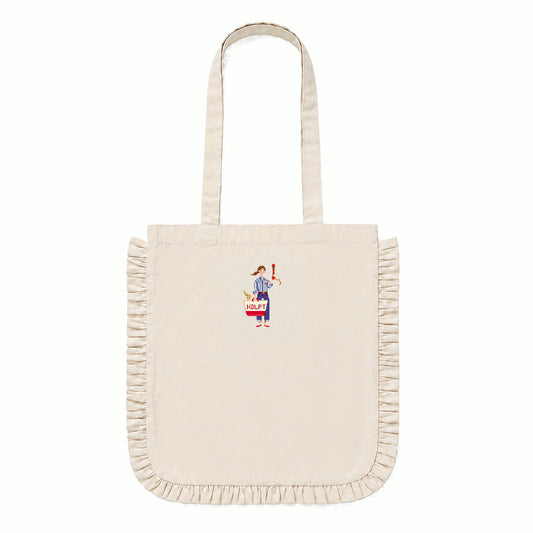 Ruffle Edge Tote Bag - Needlepoint