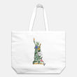 Lady Liberty Champage Celebration  Oversized Cotton Canvas Tote