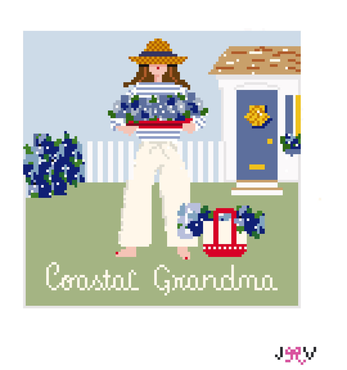 JV147 - Coastal Grandma Needlepoint Canvas