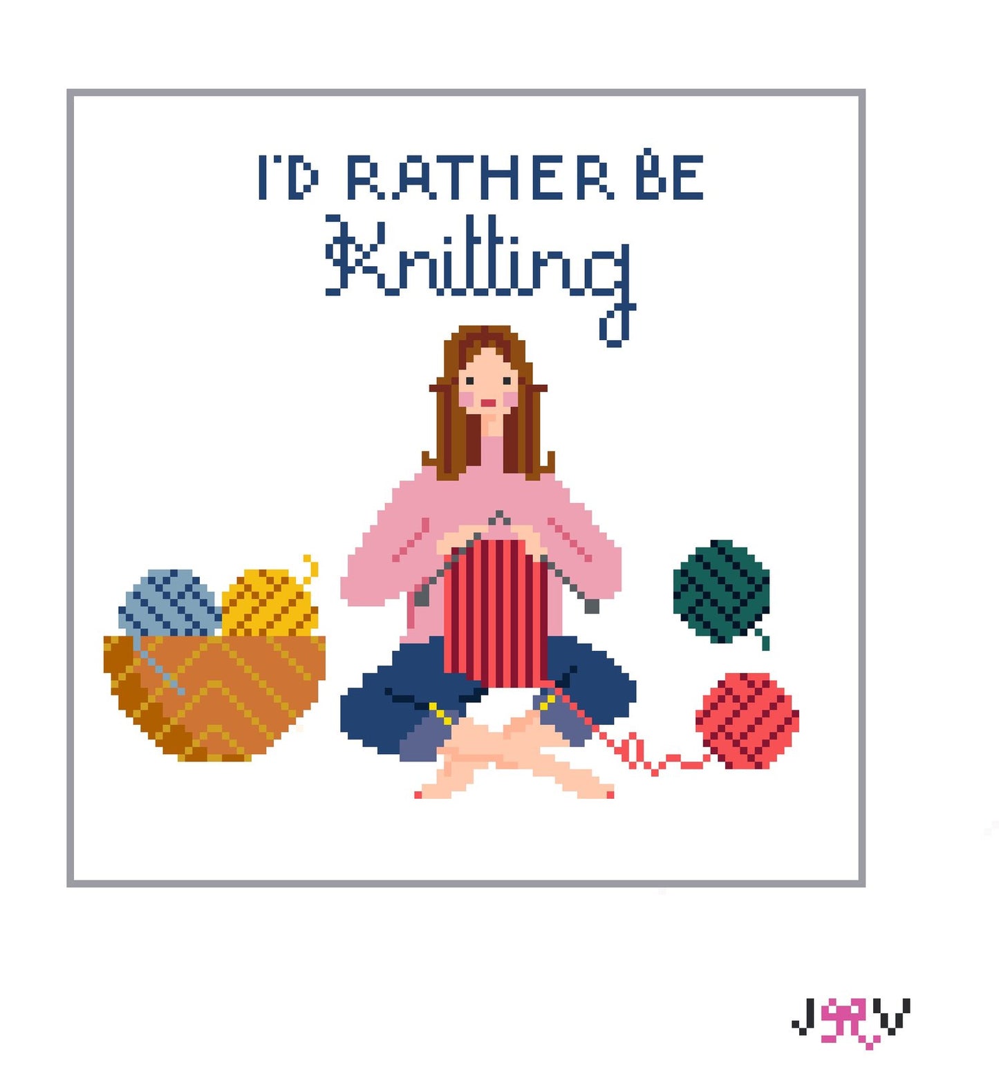 I'd Rather Be Knitting Canvas