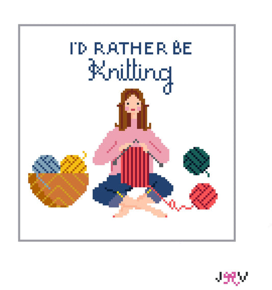 I'd Rather Be Knitting Canvas