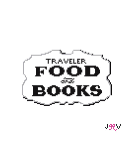 Traveler Food & Books Sign