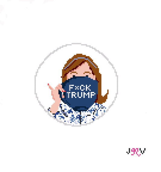 F*CK TRUMP Needlepoint Canvas Ornament