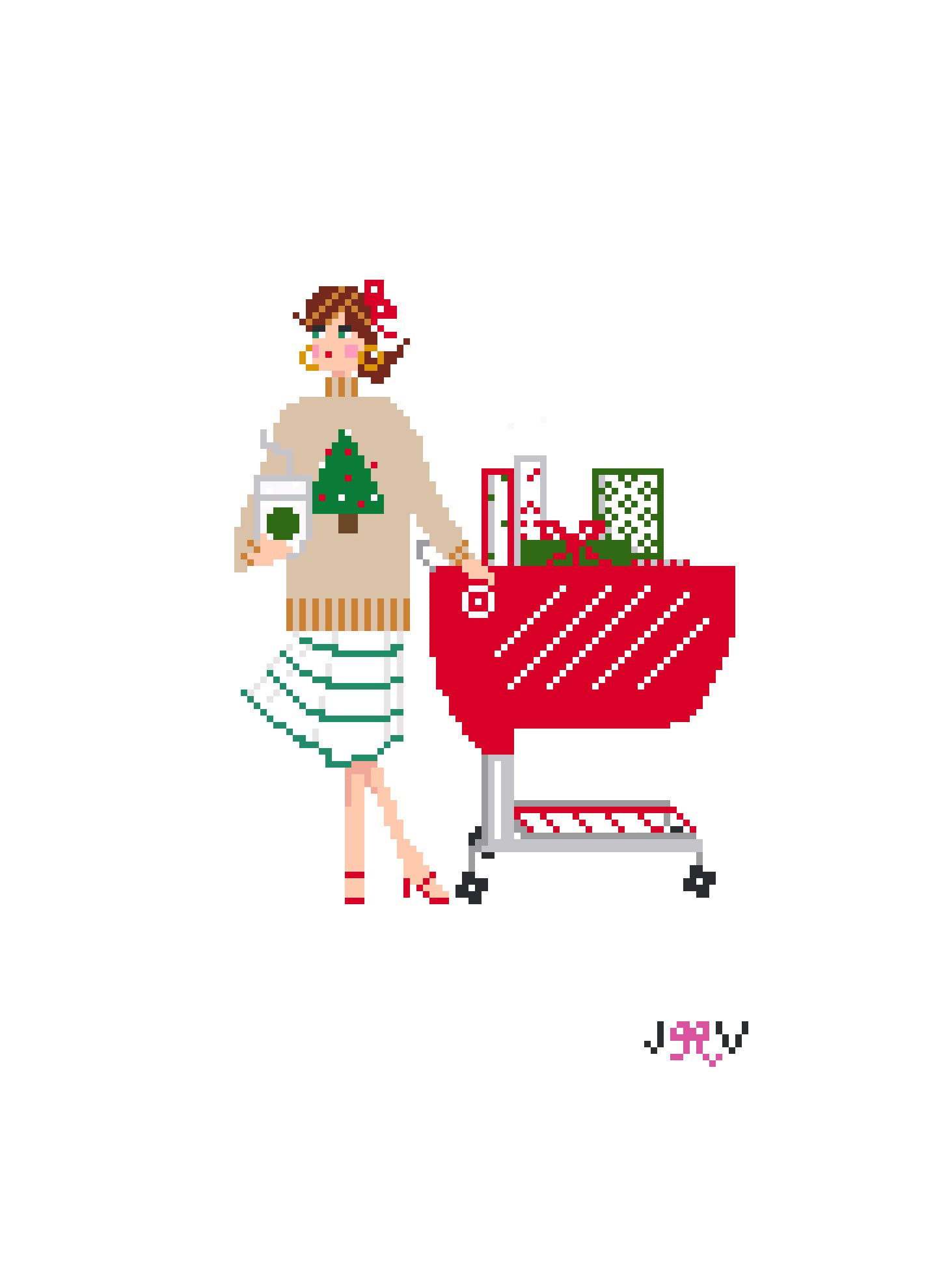 JV203 - Christmas Target Needlepoint Canvas