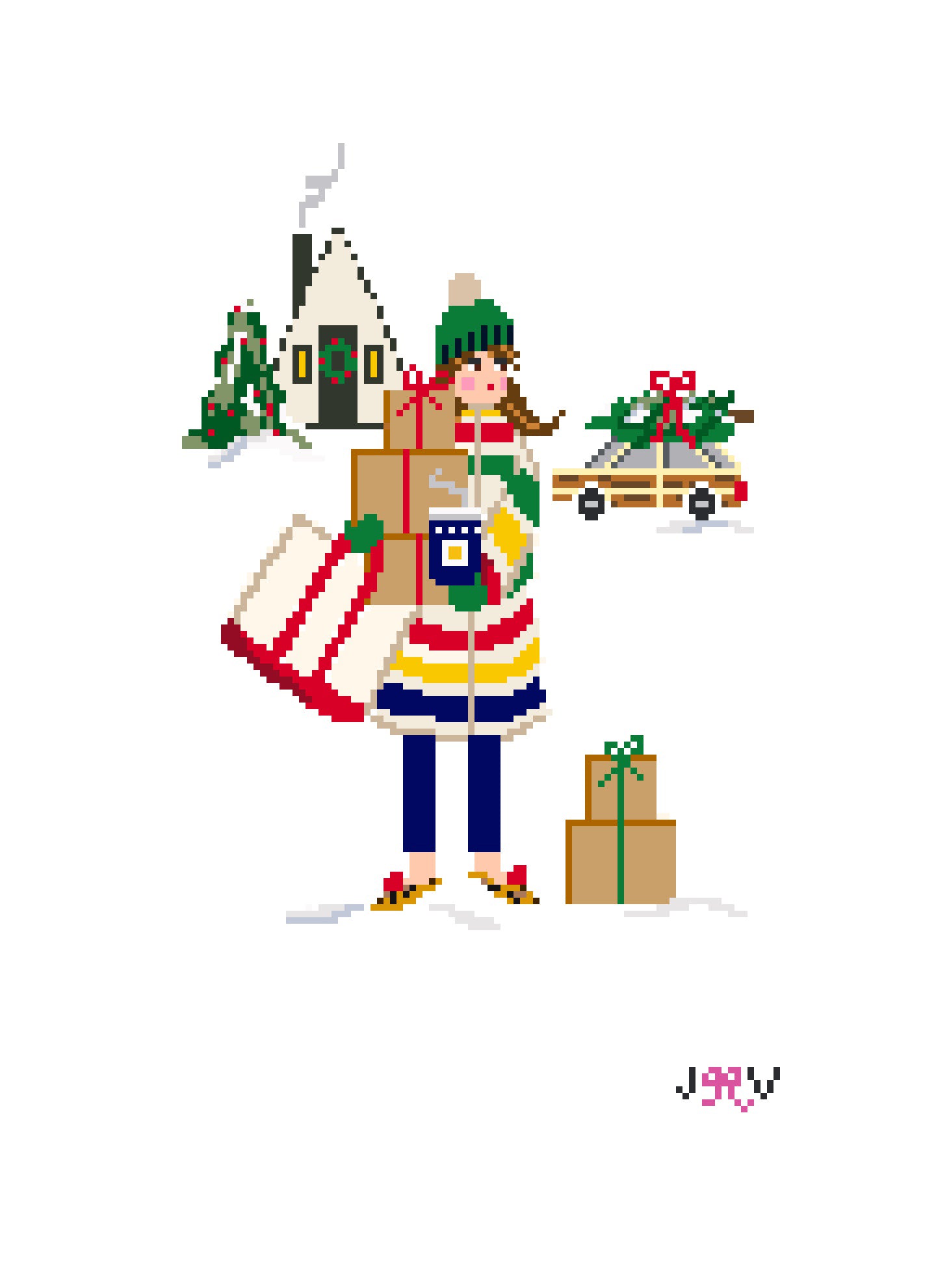 JV237 - Brown Paper Packages Needlepoint Canvas