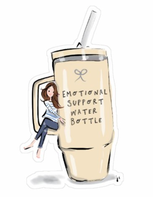 Emotional Support Water Bottle Sticker