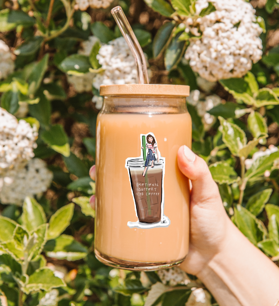 Emotional Support Iced Coffee Sticker