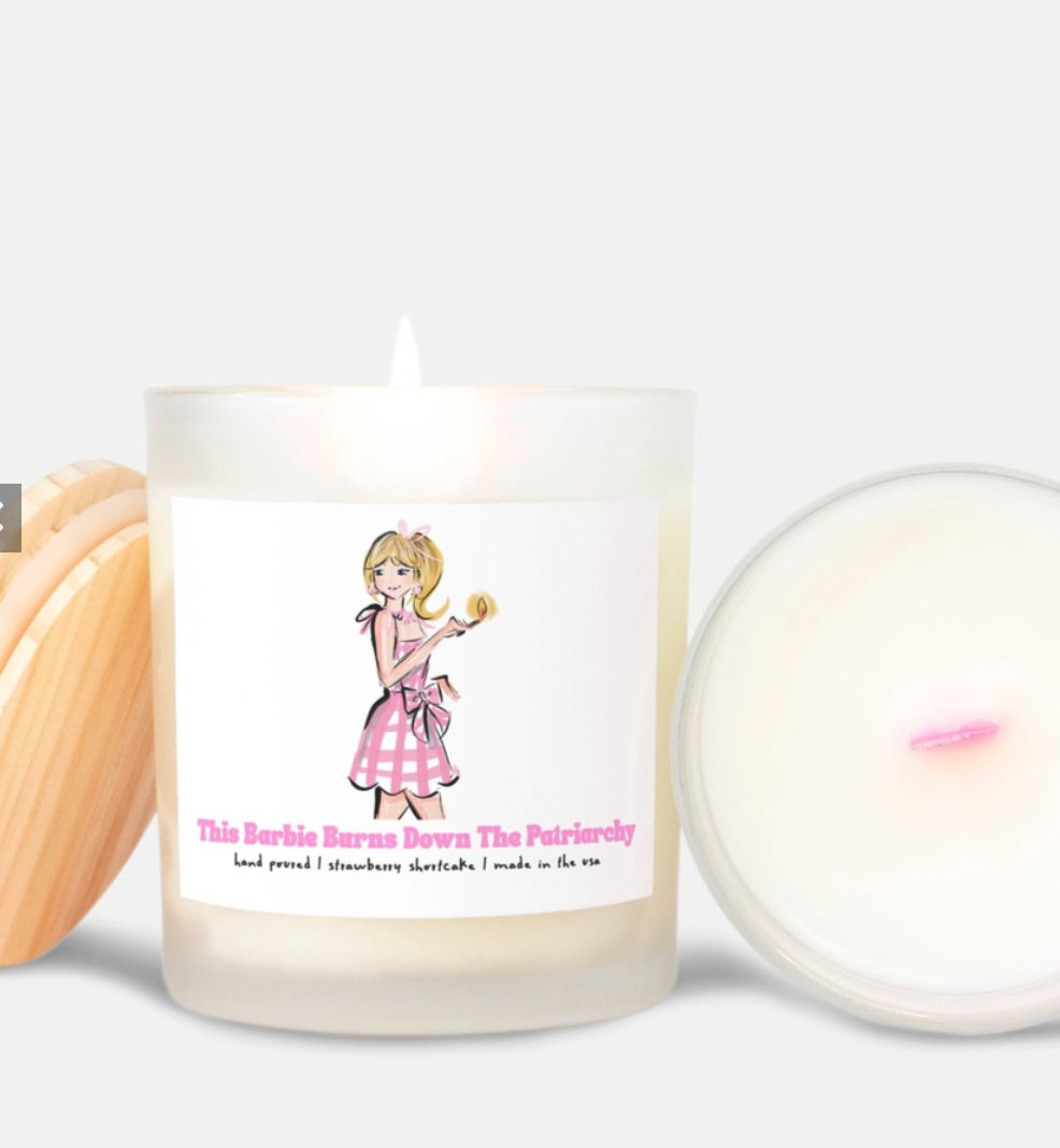 Barbie Burn Down the Patriarchy Candle