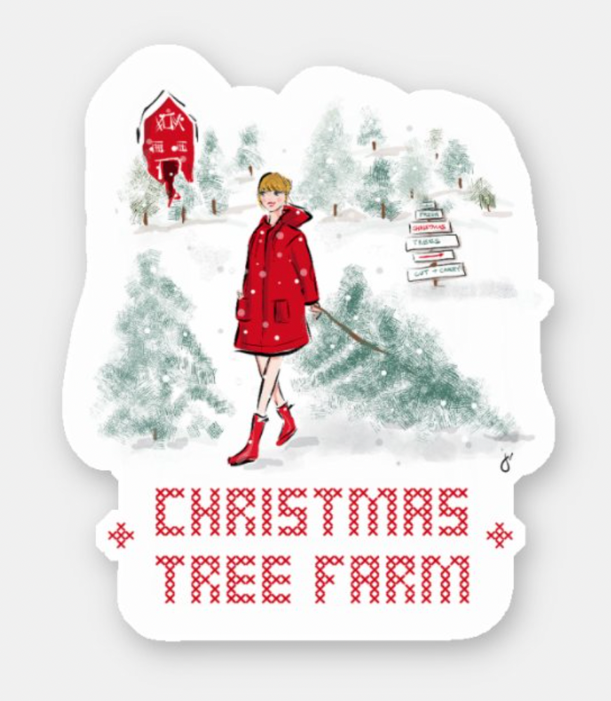 Taylor Swift Christmas Tree Farm Sticker