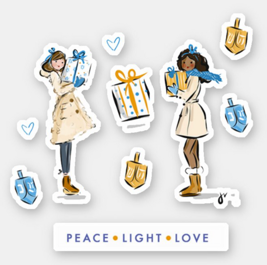 Hanukkah Peace Love Light Sticker