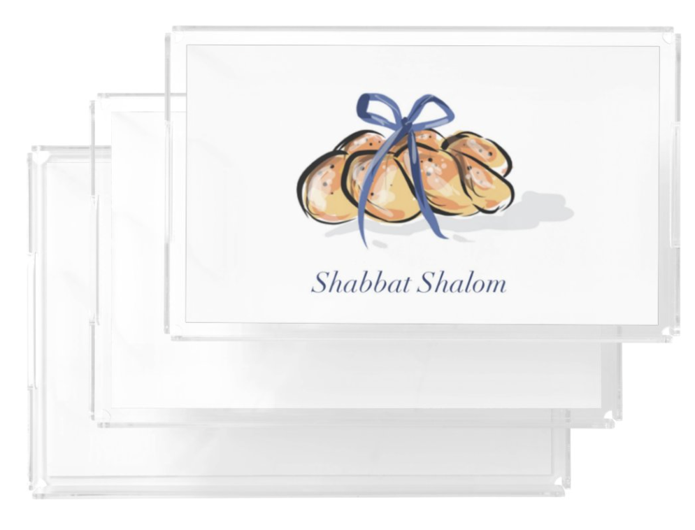 Shabbat Shalom Acrylic Challah Tray