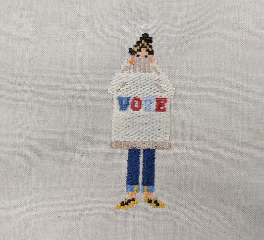 Ruffle Edge Tote Bag - Vote