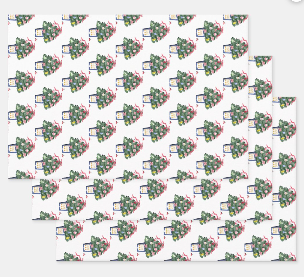 NYC Christmas Anthora Cup Gift Wrap Sheets
