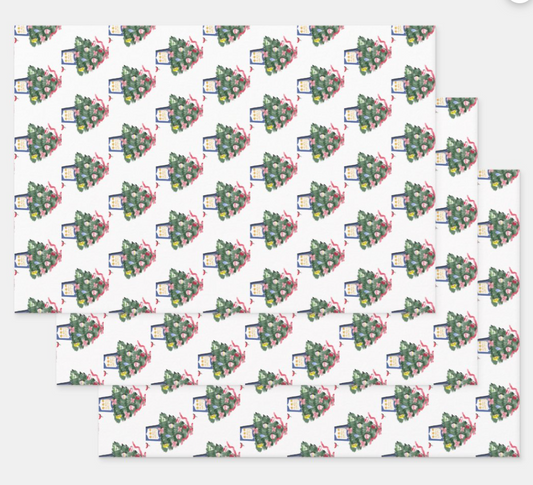 NYC Christmas Anthora Cup Gift Wrap Sheets