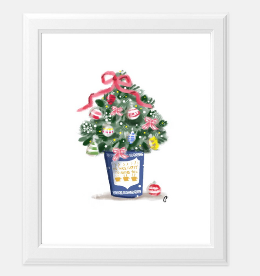 NYC Christmas Anthora Cup Art Print