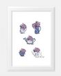 Calico China & Lilacs Art Prints