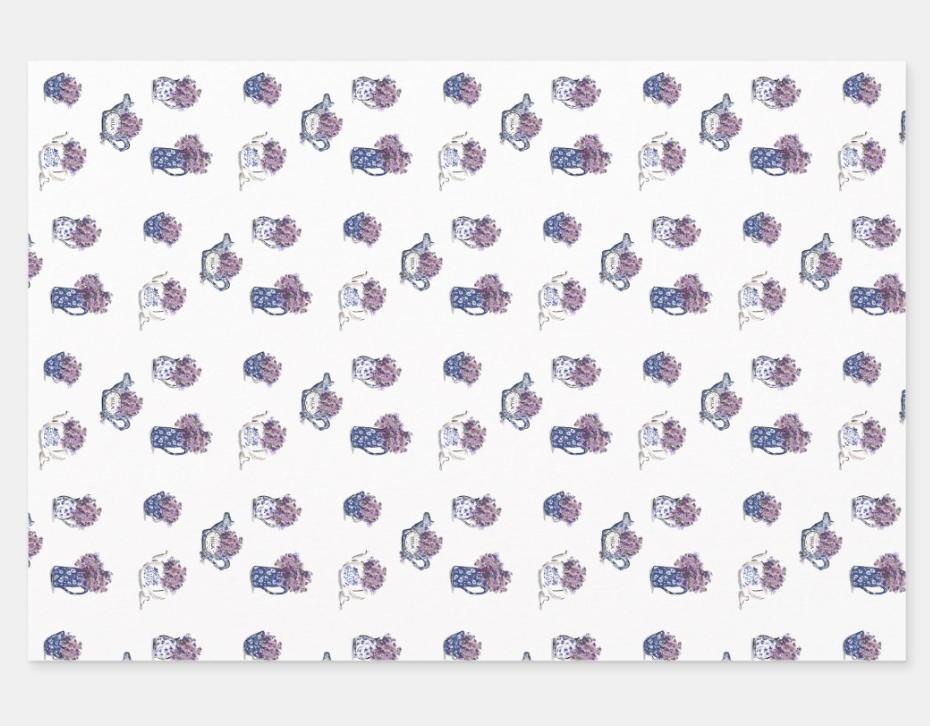 Calico China and Lilacs Gift Wrap Sheets