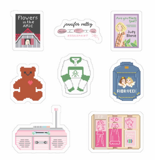 Needlepoint -  80's Starter Pack Sticker Sheet