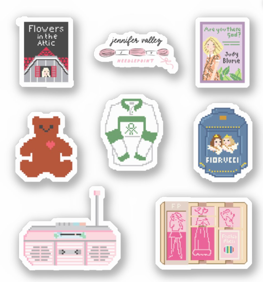 Needlepoint -  80's Starter Pack Sticker Sheet