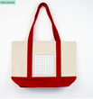 Needlepoint Red Canvas Boat Tote Bag