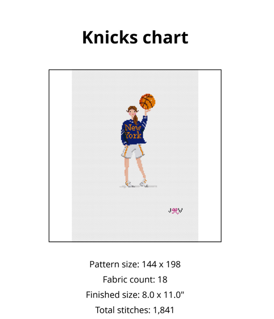 New York Knicks Digital Needlepoint Chart