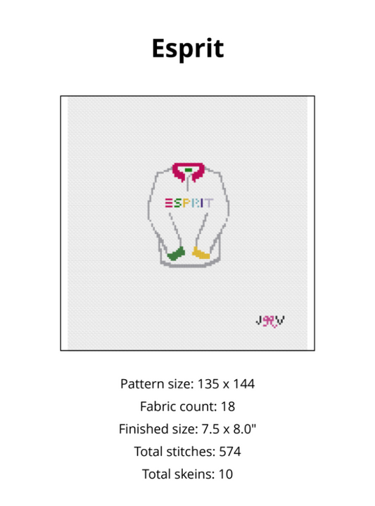 Esprit Shirt Digital Needlepoint Chart