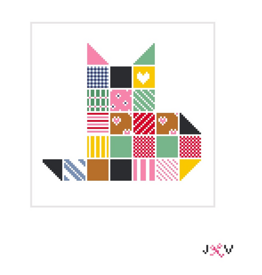 JV255 - Patchwork Cat Canvas