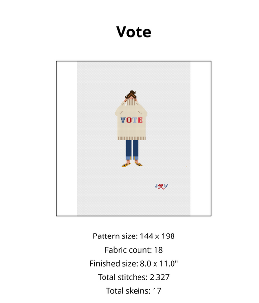 Vote Digital Needlepoint Chart