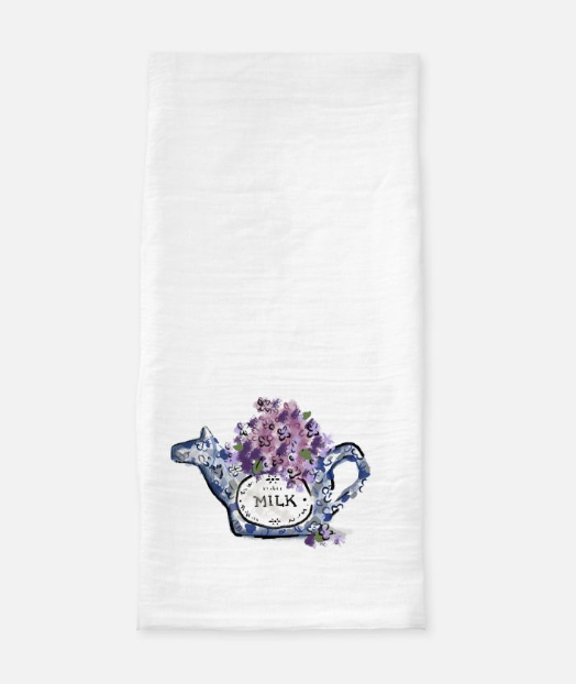 Calico China and Lilacs Tea Towel