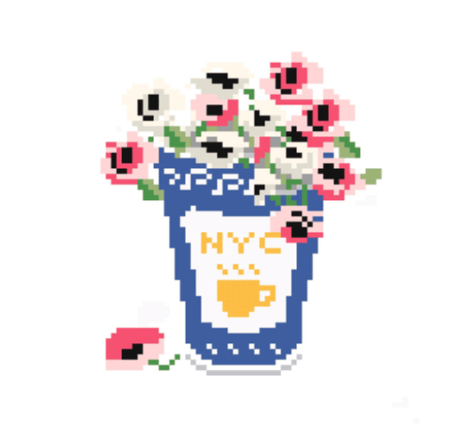Needlepoint Canvas - NYC Anthora Cup Spring
