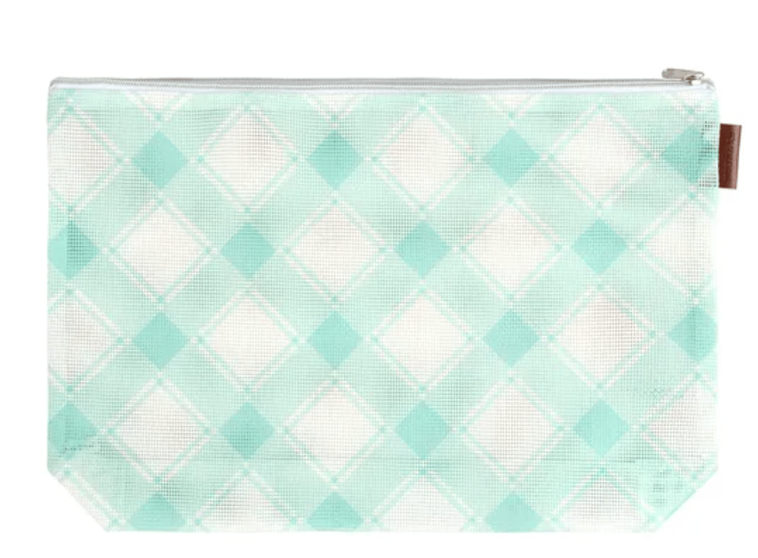 Plaid Gingham Mesh Project Bags