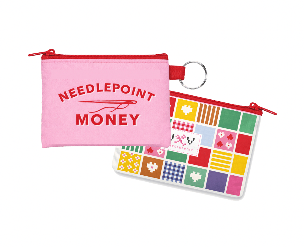 Jennifer Vallez Needlepoint Coin Purse Key Ring