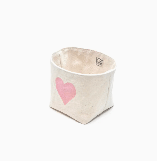 Block Printed Heart Canvas Catch All