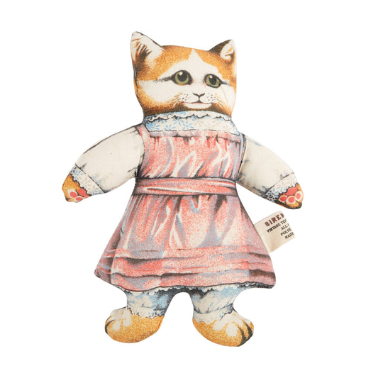 Miss Kitty Pillow 10"x6.5" Cotton Vintage Toy Style