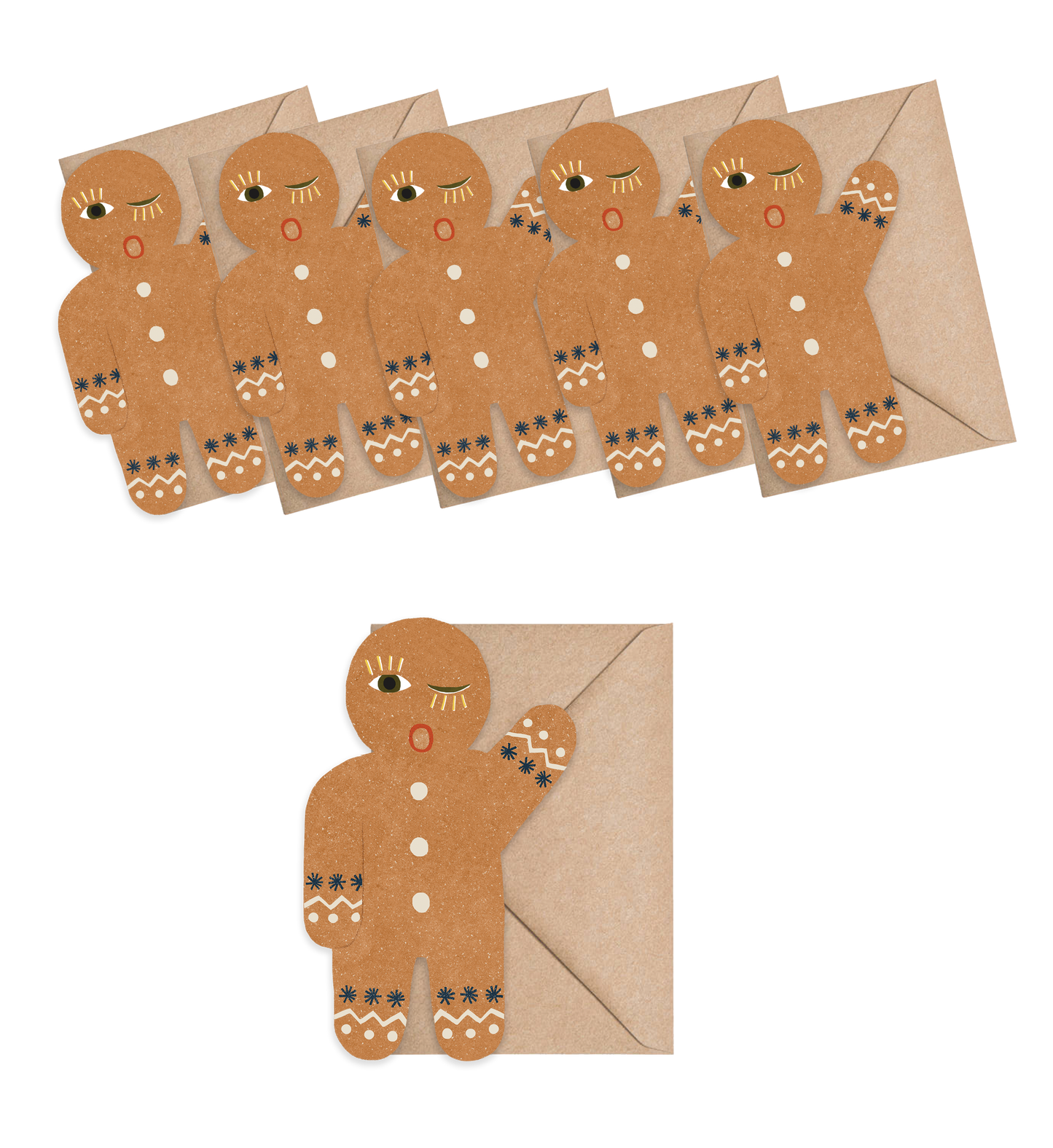 Gingerbread Man Mini Cards - box of 6
