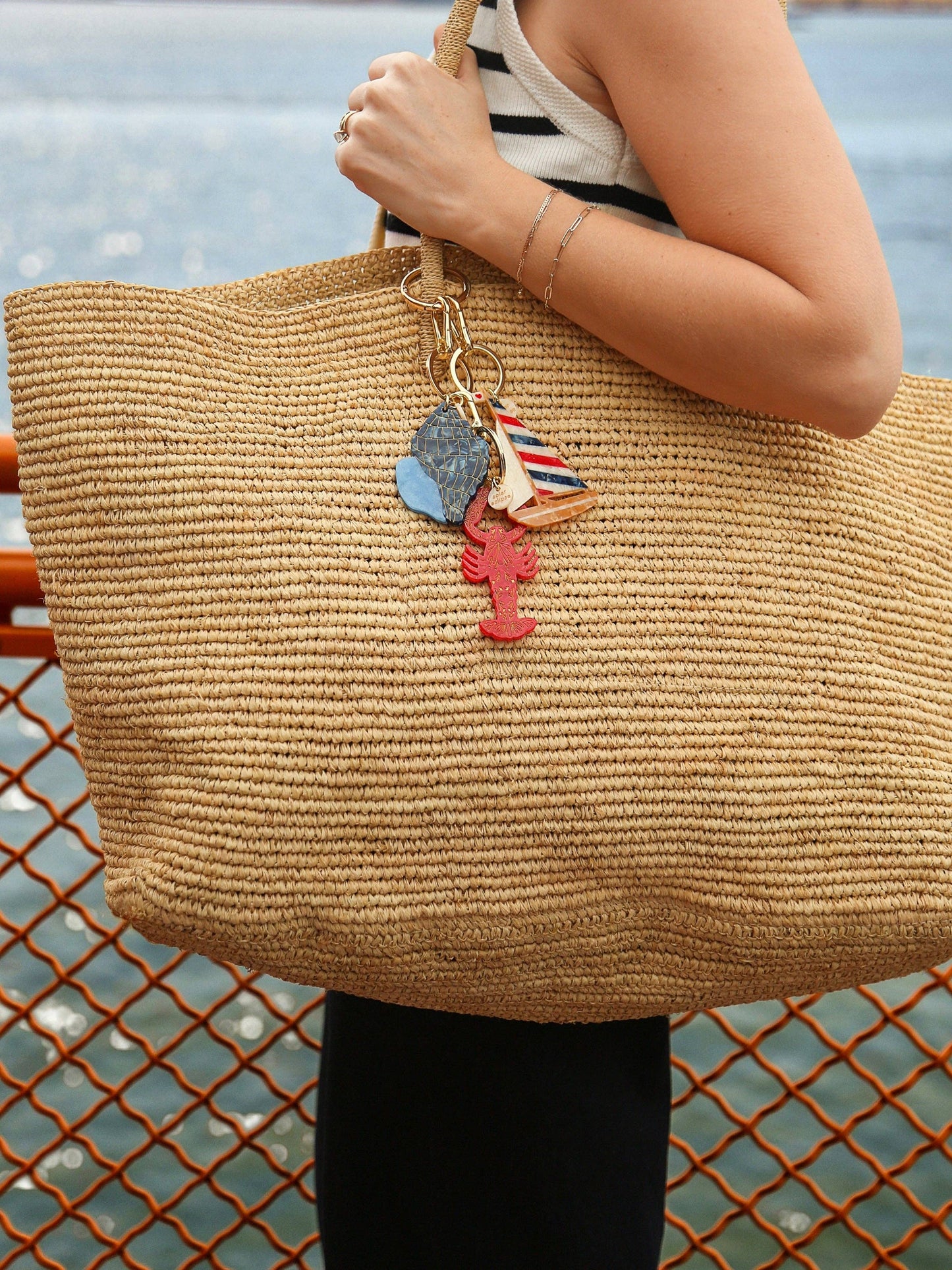 Hand-painted Sailboat Bag Charm + Keychain | Eco-Friendly