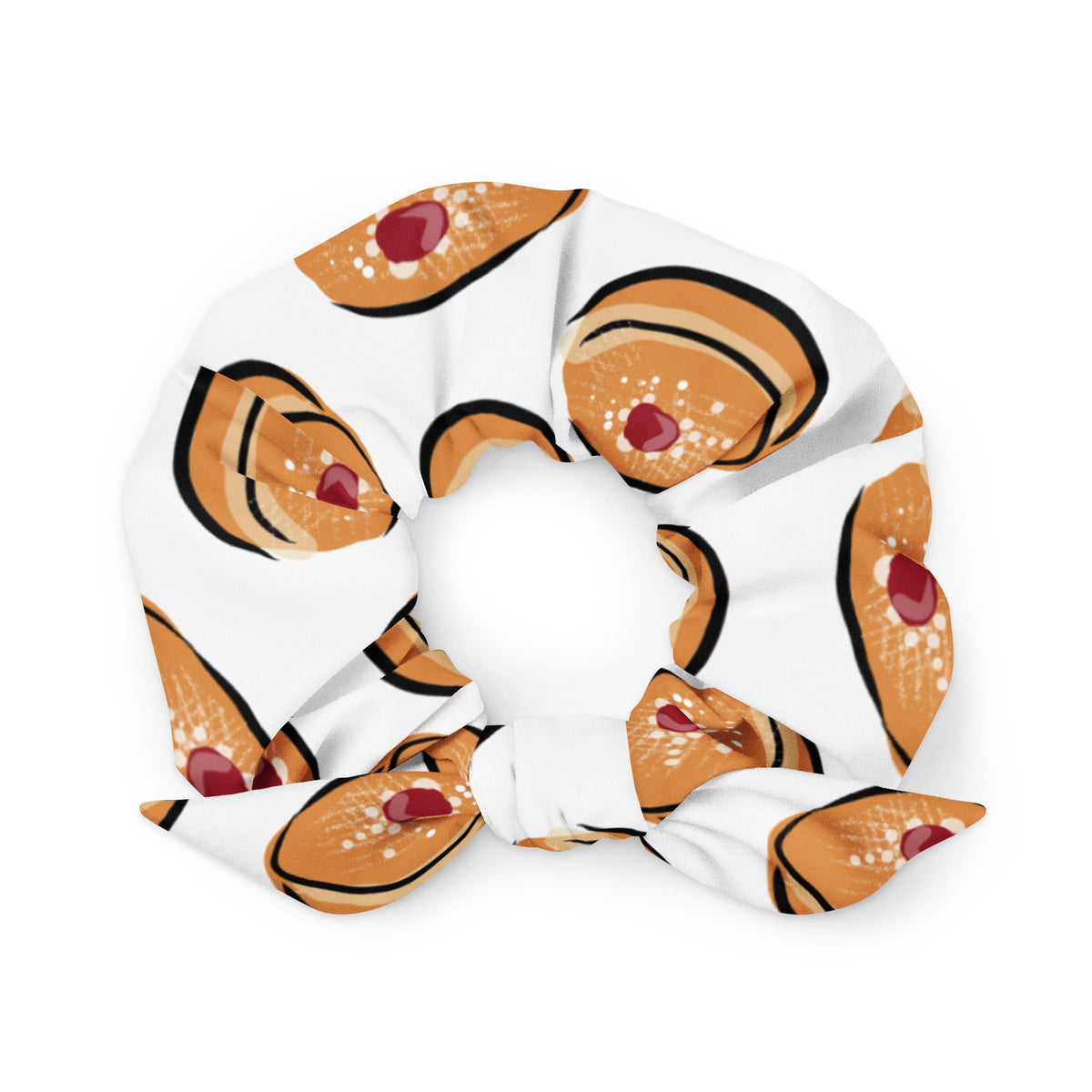 Jelly Donut Hanukkah Scrunchie