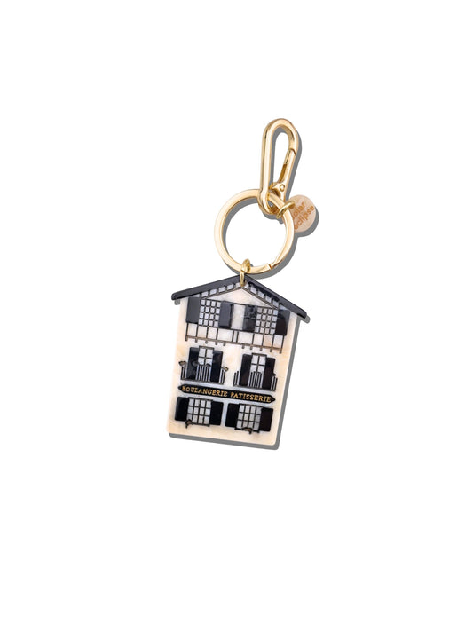 Hand-painted Basque Boulangerie Bag Charm + Keychain | Eco-Friendly