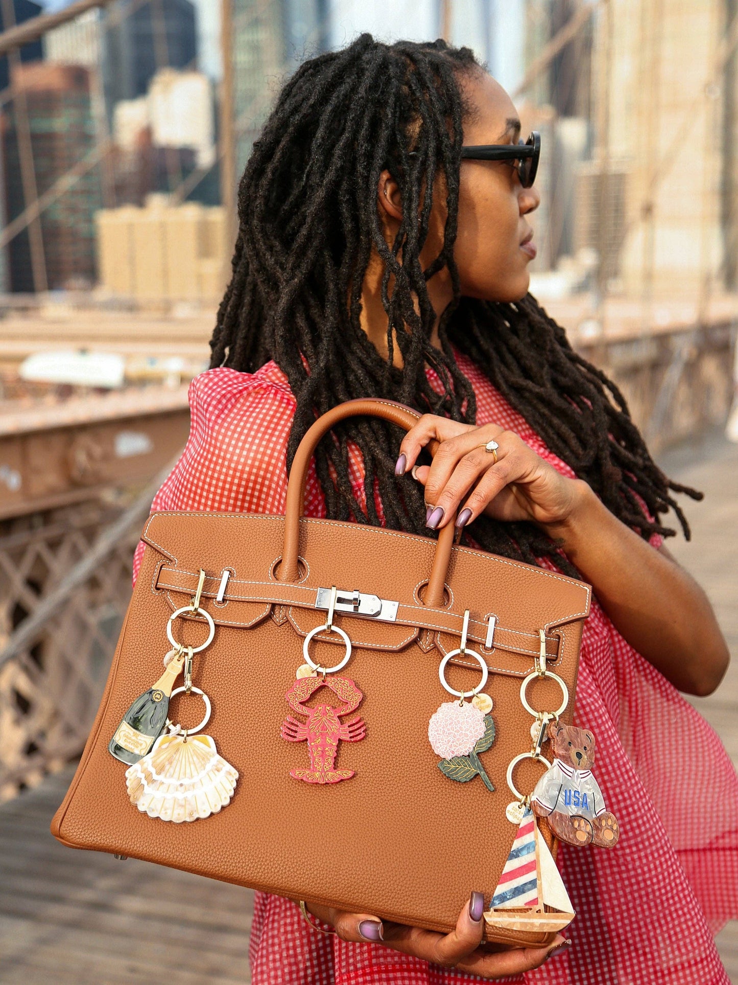 Hand-painted Hydrangea Bag Charm + Keychain | Eco-Friendly