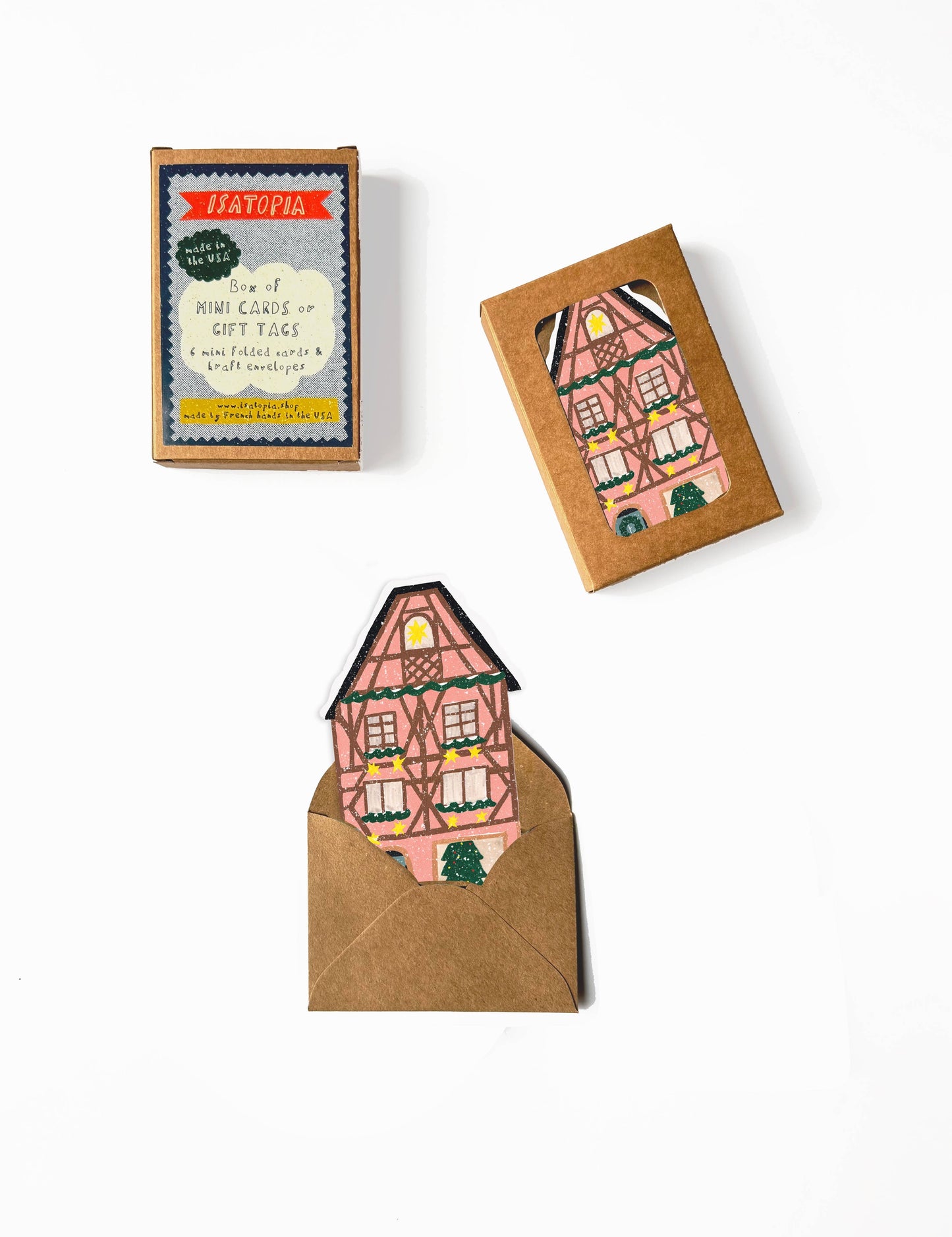 Pink Cottage Mini Cards - box of 6